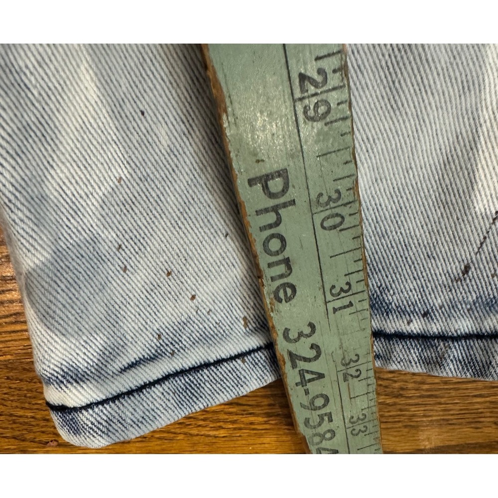 Painted Rum Jeans Distressed Paint Splatter Light Wash Blue Grunge Skater 32x32 - Picture 8 of 9